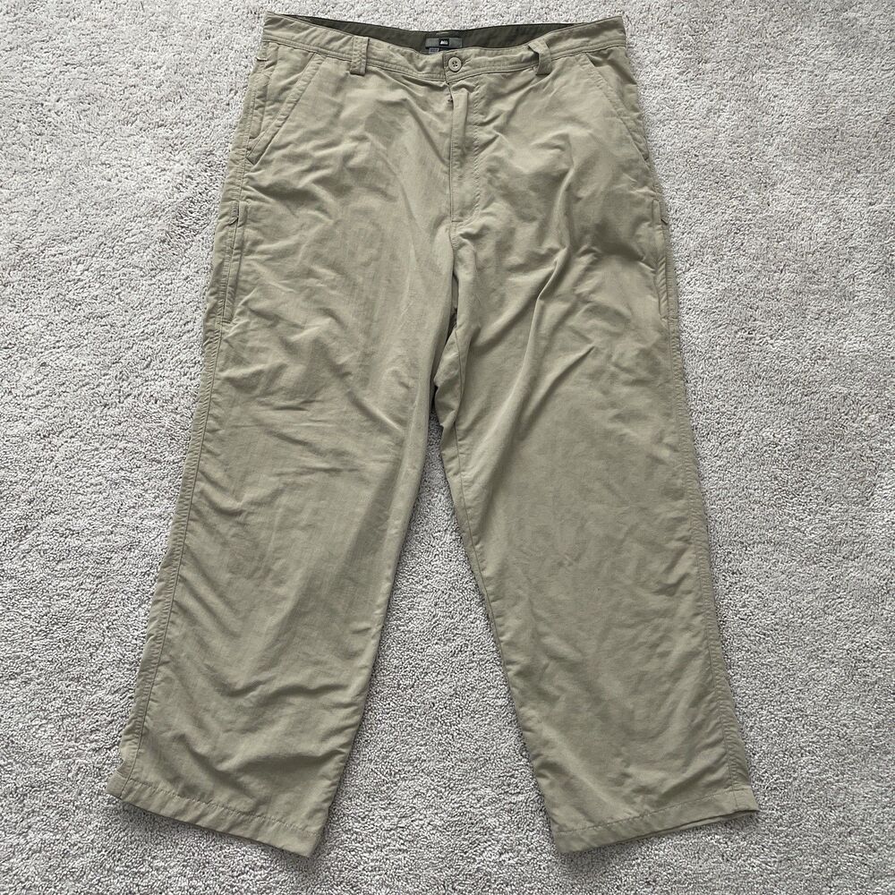 Rei Khaki Pants Mens 38x28 Nylon Stretch UPF 50 Outdoors Hiking